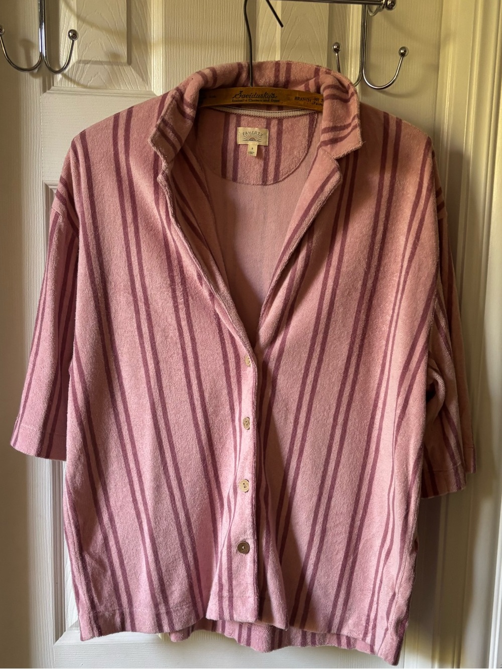 Faherty Set: Pink Striped Towel Terry Cover Up